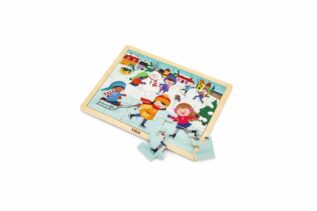 Dřevěné puzzle 24 dílků - zima