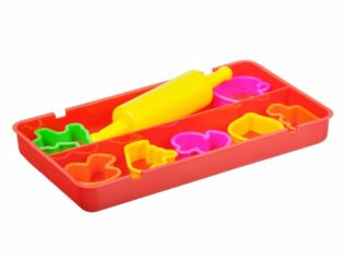 Modelovací hmota 7 barev 550g + 7 tvořítek a váleček