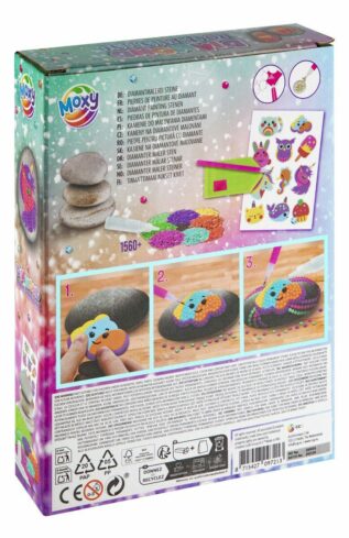 Kreativní set diamantové malování kamínků 3 kamínky + samolepky + diamanty