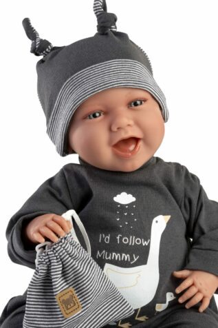 Llorens 74107 NEW BORN realistická panenka miminko se zvuky a měkkým látkovým tělem 42 cm