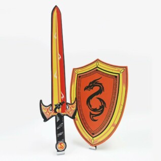 Pěnový meč se štítem - oranžový
