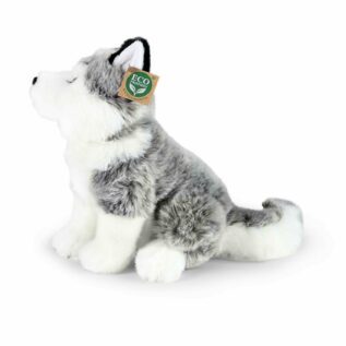 Plyšový pes husky sedící 30 cm ECO-FRIENDLY