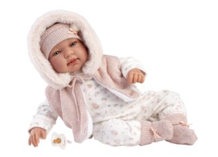 Llorens 84486 NEW BORN - realistická panenka miminko se zvuky a látkovým tělem - 44 cm