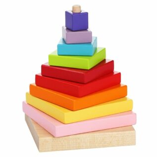 CUBIKA Barevná pyramida - dřevěná skládačka 9 dílů