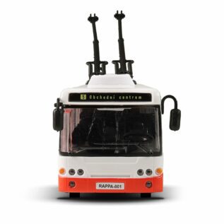 Trolejbus který hlásí zastávky česky 28 cm