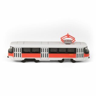Kovová tramvaj červená 16 cm