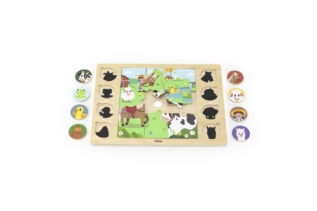 Dřevěné puzzle zvířátka 9 dílků
