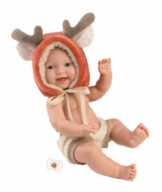Llorens 63202 NEW BORN CHLAPEČEK - realistická panenka miminko s celovinylovým tělem 31 cm
