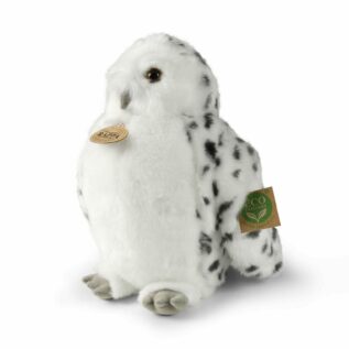 Plyšový pták sova/sovice sněžná s otáčející hlavou 28 cm ECO-FRIENDLY
