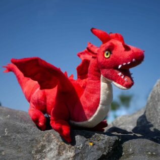 Plyšový drak 40 cm červený ECO-FRIENDLY