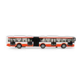 Kovový kloubový autobus červený 18 cm