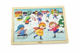 Dřevěné puzzle 24 dílků - zima
