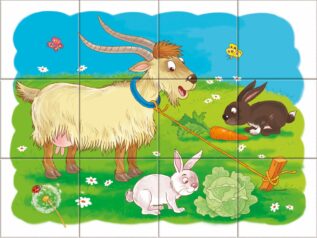 Dřevěné kostky Na farmě – 12 kostek
