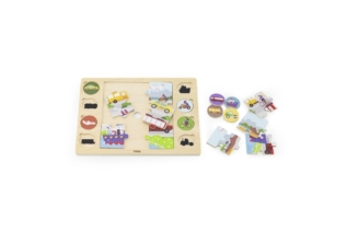 Dřevěné puzzle doprava 9 dílků