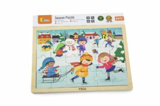 Dřevěné puzzle 24 dílků - zima