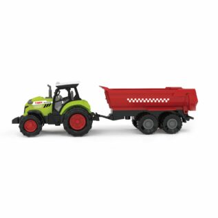 Traktor se zvukem a světlem s červenou vlečkou