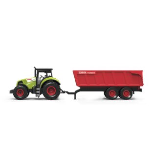 Traktor plastový se zvukem a světlem s červenou vlečkou