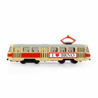 Kovová česká retro tramvaj 16 cm BRNO