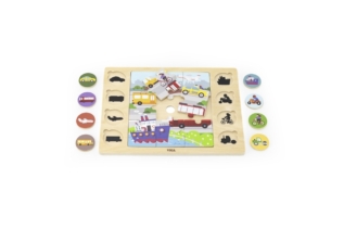 Dřevěné puzzle doprava 9 dílků