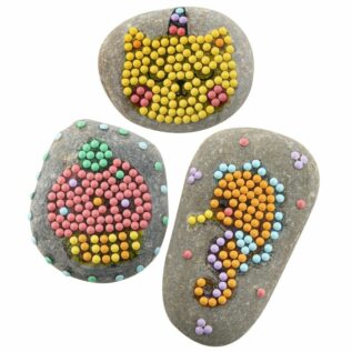 Kreativní set diamantové malování kamínků 3 kamínky + samolepky + diamanty