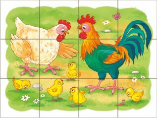 Dřevěné kostky Na farmě – 12 kostek