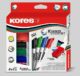 Kores K-MARKER SET 4 ks popisovače na bílé tabule a flipcharty kulatý hrot + stírací magnetická houb