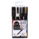 Posca Sada akrylových popisovačů 1,8-2,5 mm - černá, zlatá, stříbrná, bílá 4 ks