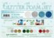 LEANE Speciální pěnová guma na výrobu květin A4 - Glitter modrá, bílá,stříbrná 4 ks