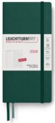 Weekly Planner & Notebook 2026 Wallet (B6+ x A6) Forest Green - tečkovaný