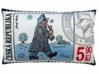 Švejk v zimě - poštovní známka/ Polštář 30x18cm