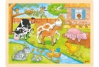 Dřevěné puzzle Život na farmě 48 dílků