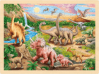 Dřevěné puzzle Dinosauří stezka 96 dílků