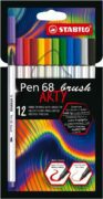 Fixa STABILO Pen 68 brush sada 12 ks v pouzdru"ARTY"