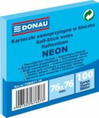 Samolepicí bloček 76 x 76 mm - neonově modrý 100 listů
