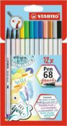 Fixa STABILO Pen 68 brush sada 12 ks v pouzdru