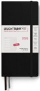 Weekly Planner & Notebook 2026 Wallet (B6+ x A6) Black - tečkovaný