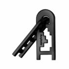 Mini Huzzle Cast - Keyhole black