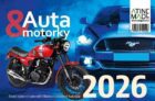 Kalendář 2026 Auta a motorky, stolní, týdenní, 15 x 22,5 cm