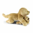 Plyšový pes labrador s mládětem ležící 25 cm ECO-FRIENDLY