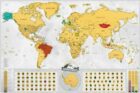 Stírací mapa světa EN - blanc gold XXL