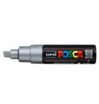 Posca akrylový popisovač PC-8K, 8 mm, stříbrná (se širokým, seříznutým hrotem)