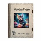 Dřevěné puzzle/Kotě A3